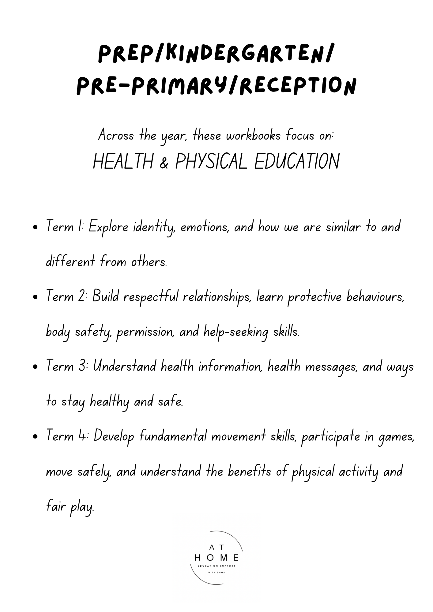 Reception (SA) Homeschooling Workbook