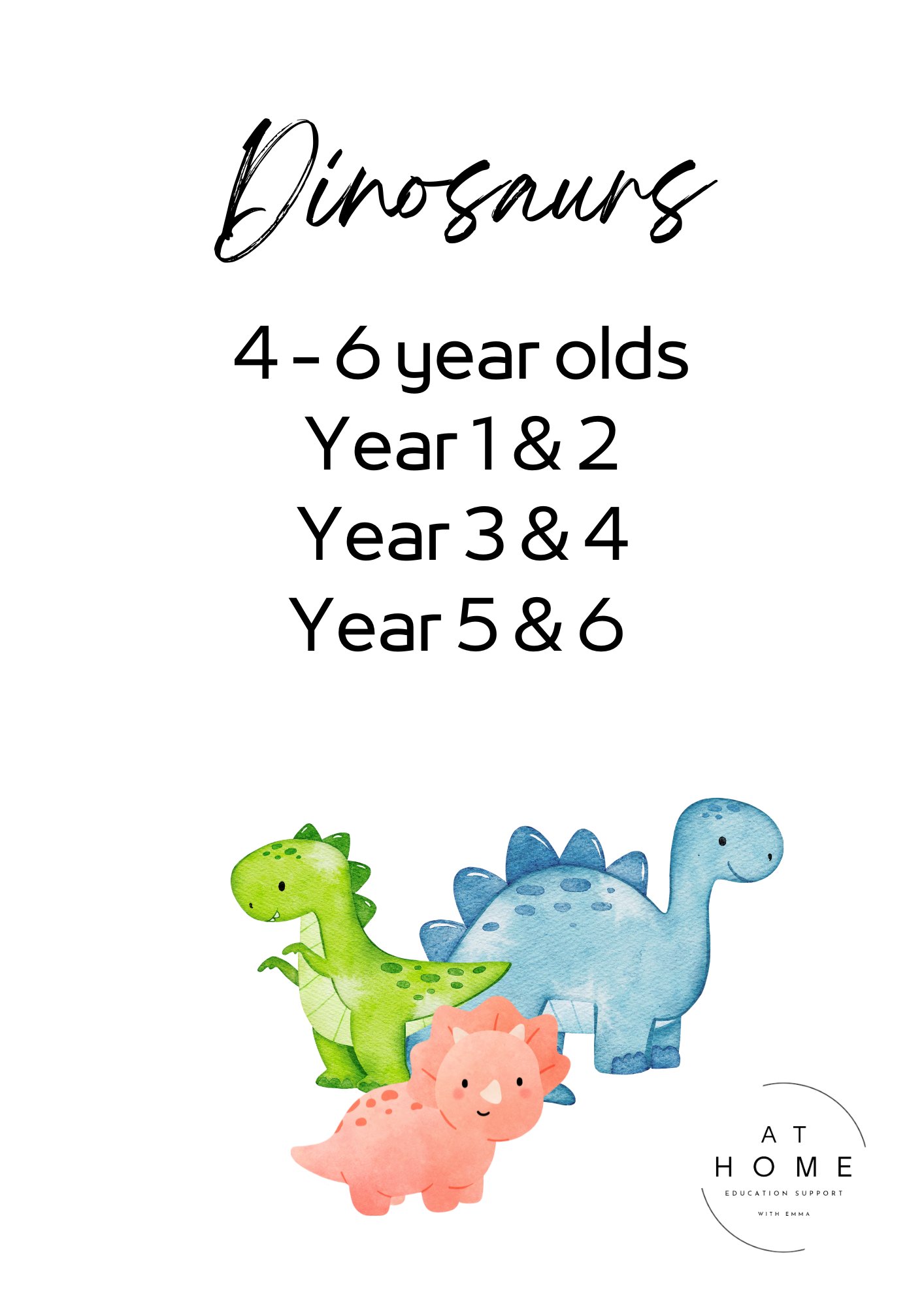 Dinosaur All Primary Ages Themed Printable Booklet