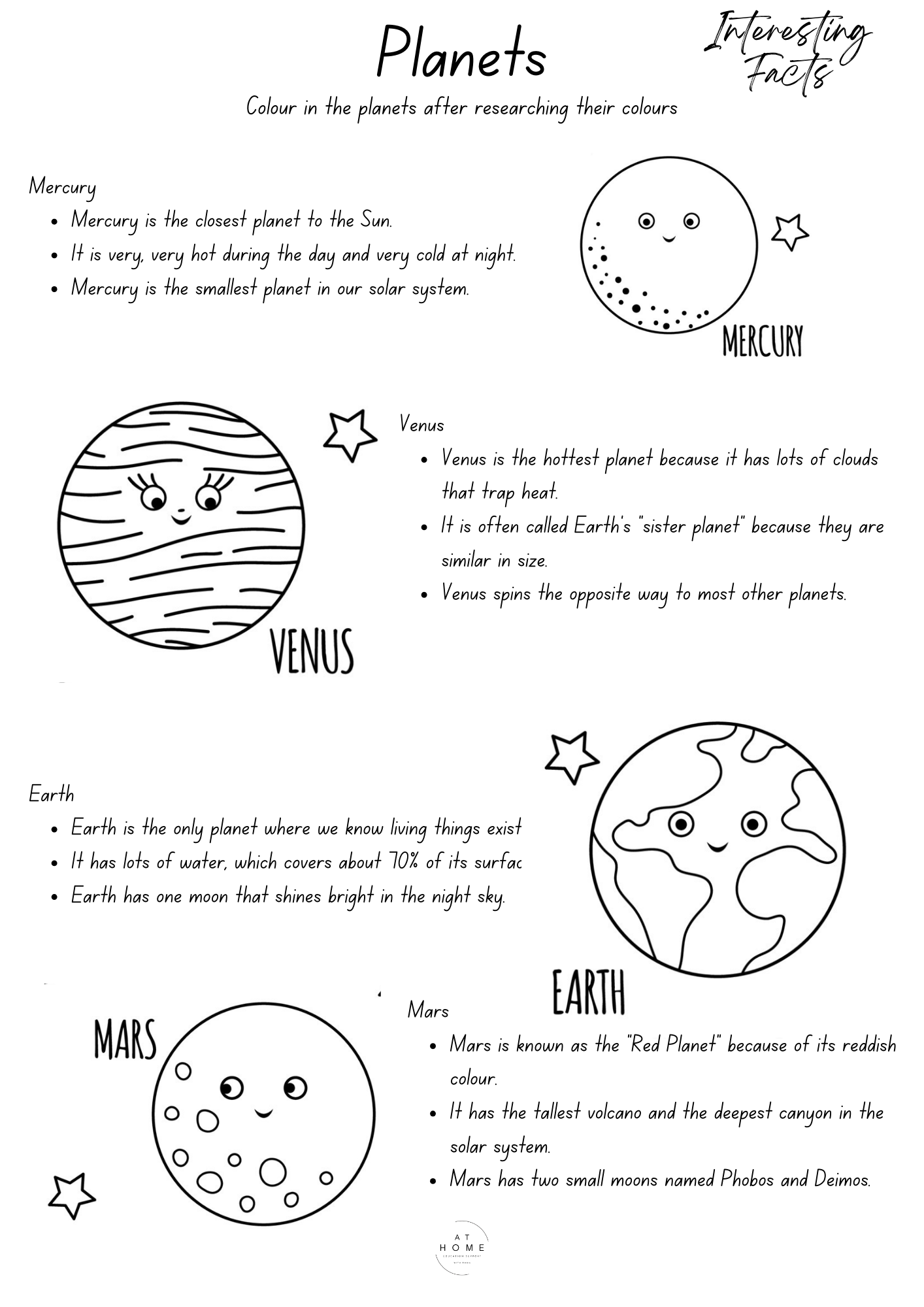 4-6 year old Space Themed Booklet - Digital