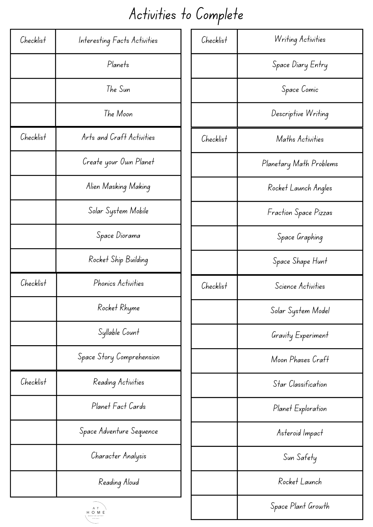 Year 1 and 2 Space Themed Booklet - Digital