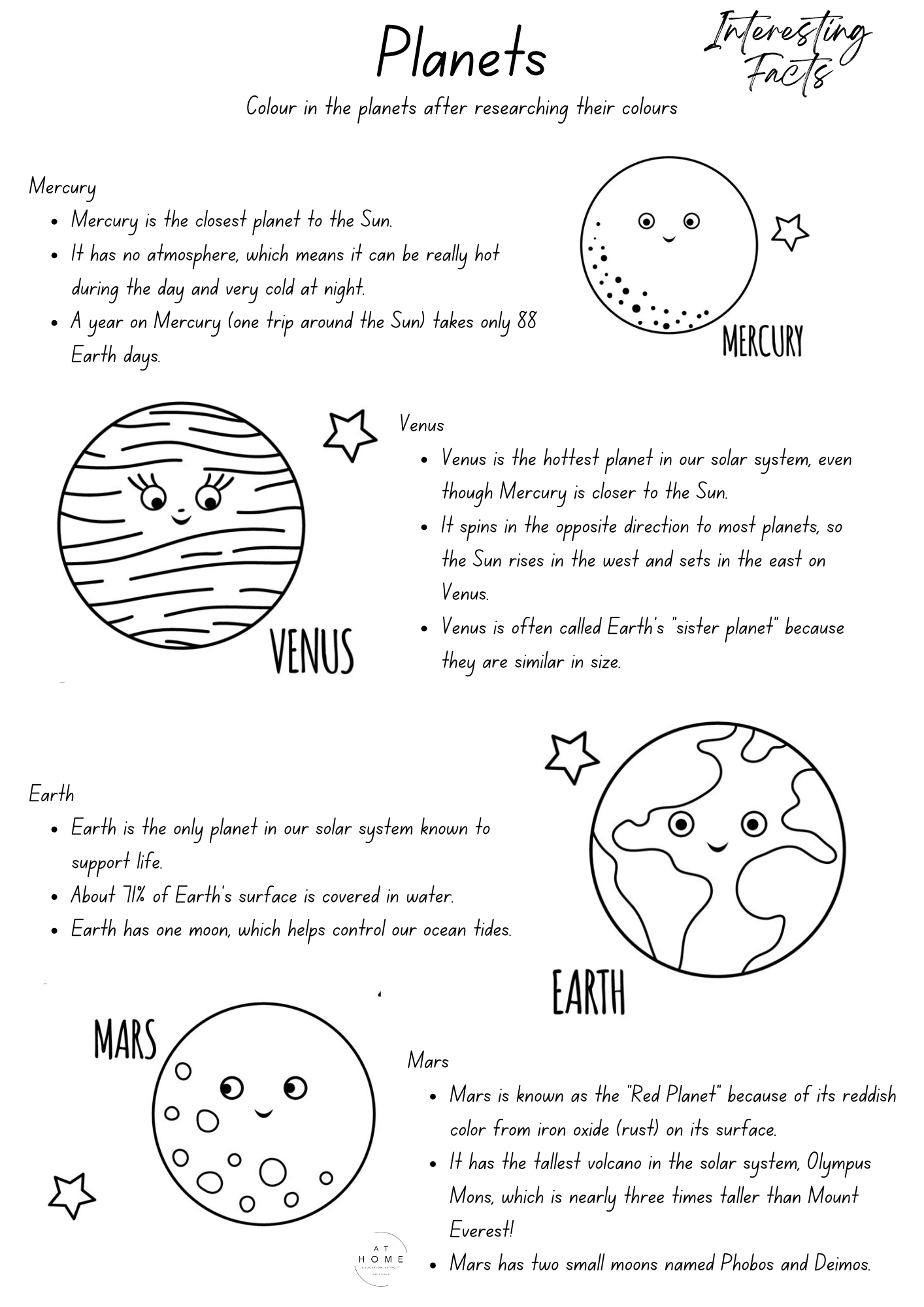 Year 3 and 4 Space Themed Booklet - Digital