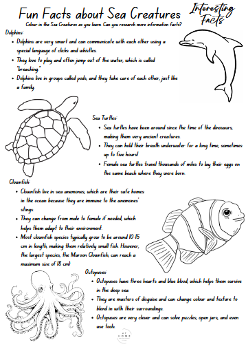 Year 3 and 4 Under the Sea Themed Booklet - Digital