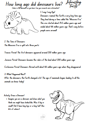 Year 1 and 2 Dinosaurs Themed Booklet - Digital