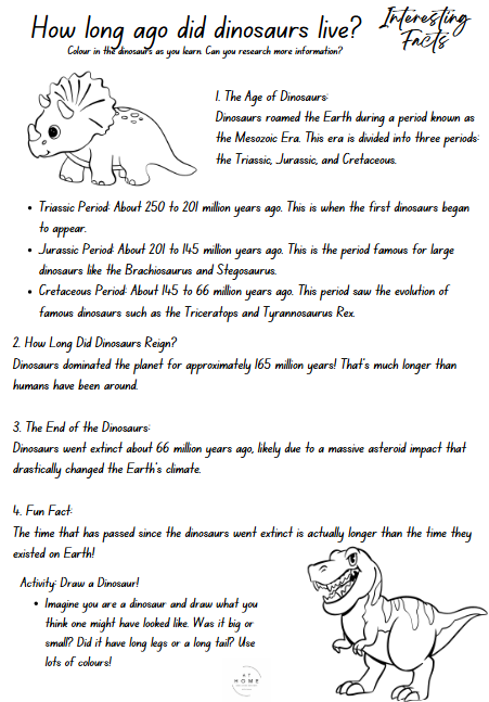 Year 5 and 6 Dinosaurs Themed Booklet - Digital