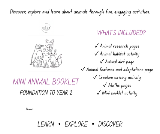 Mini Animal Booklet Foundation - Year 2 (Digital Download)