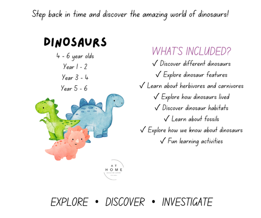 Dinosaur All Primary Ages Themed Booklet (Digital Download)