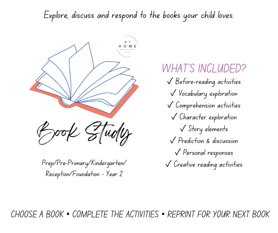 Book Study Prep/Kindergarten/Pre-Primary/Reception to Year 2 (Digital Download)