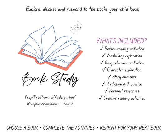 Book Study Prep/Kindergarten/Pre-Primary/Reception to Year 2 (Digital Download)