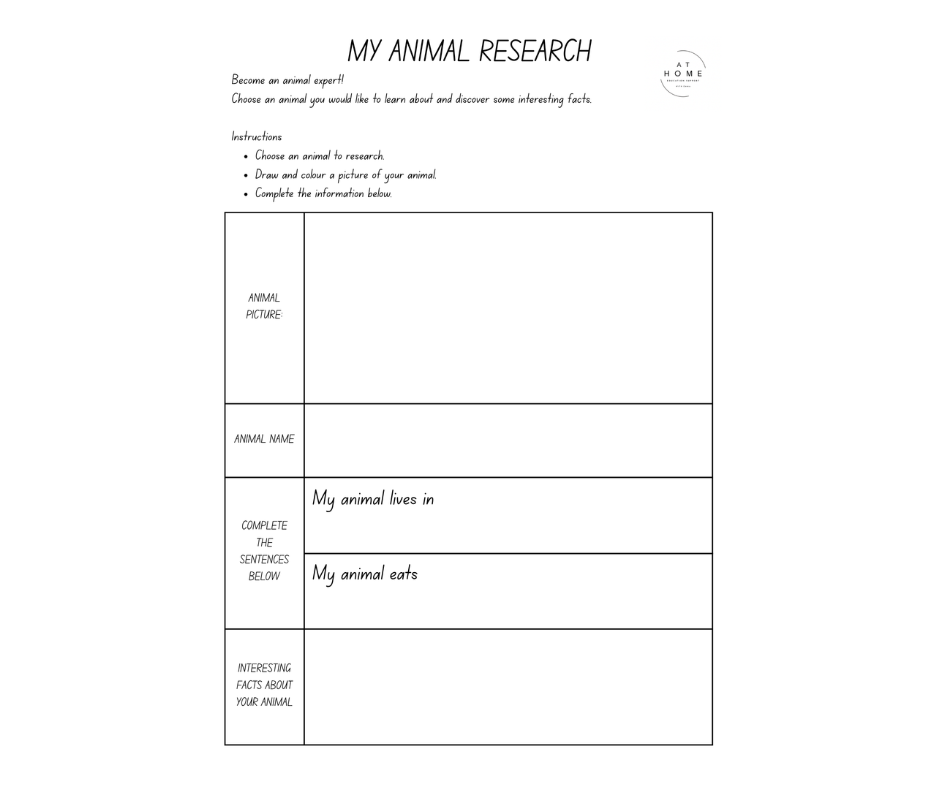 Mini Animal Booklet Foundation - Year 2 (Digital Download)