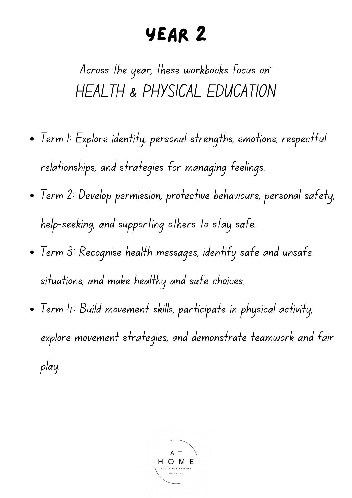 Year 2 (QLD/VIC/WA/TAS/SA/NSW/ACT) Homeschooling Workbook