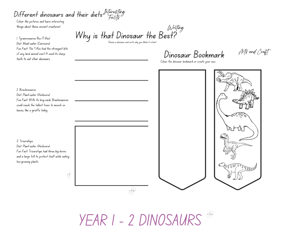 Dinosaur All Primary Ages Themed Booklet (Digital Download)