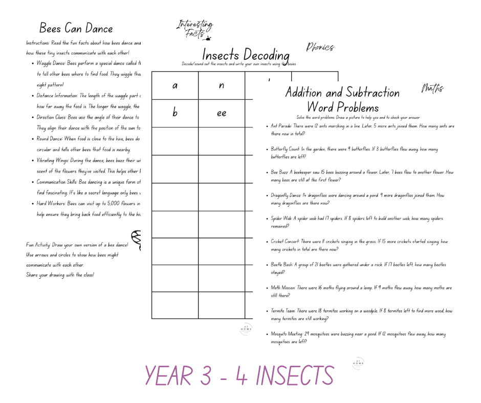 Insect All Primary Ages Themed Booklet (Digital Download)