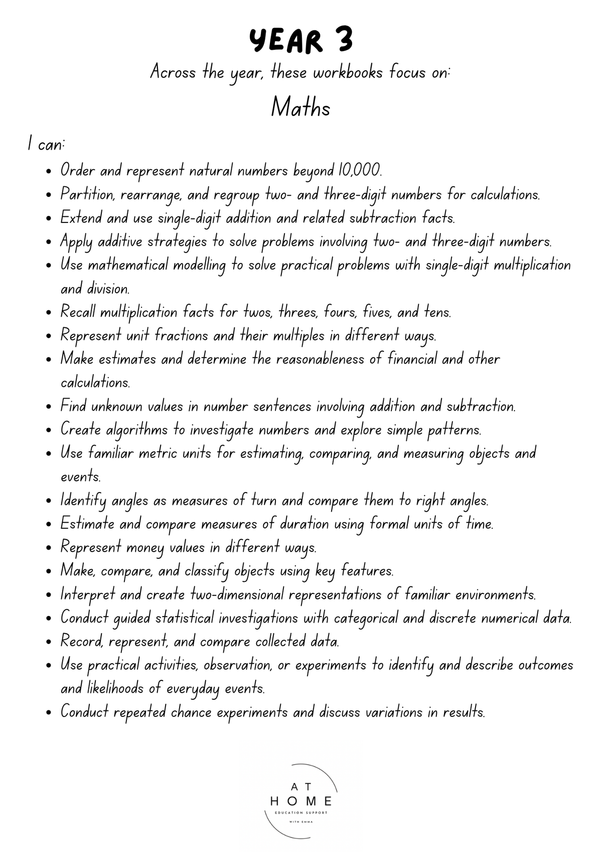 PREORDER 2027 Year 3 Australian Curriculum Homeschooling Workbook