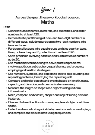 Year 1 Term 4 English and Maths Homeschooling Workbook
