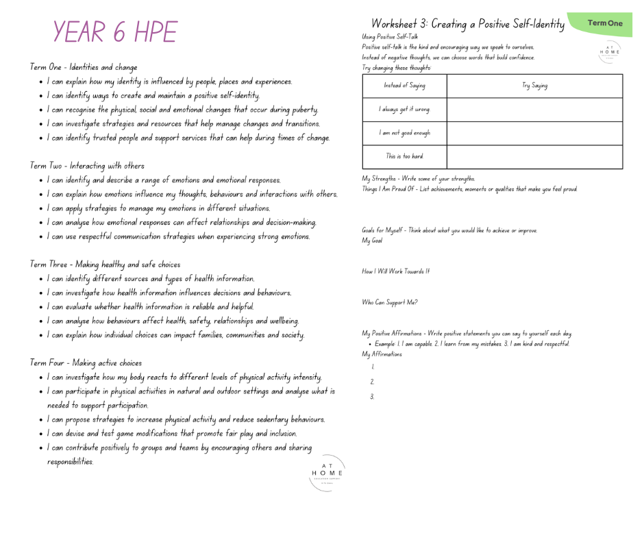 Health and Physical Education Booklet Term 1-4 (Digital Download)