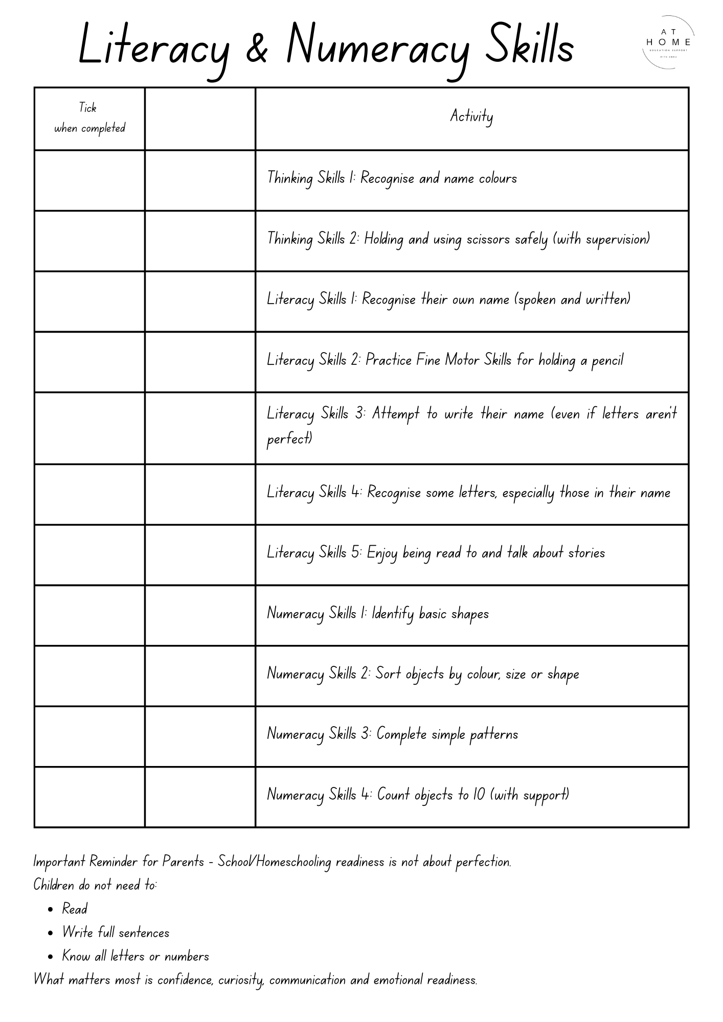 Preschool/Kindy Learning Booklet (Digital Download)