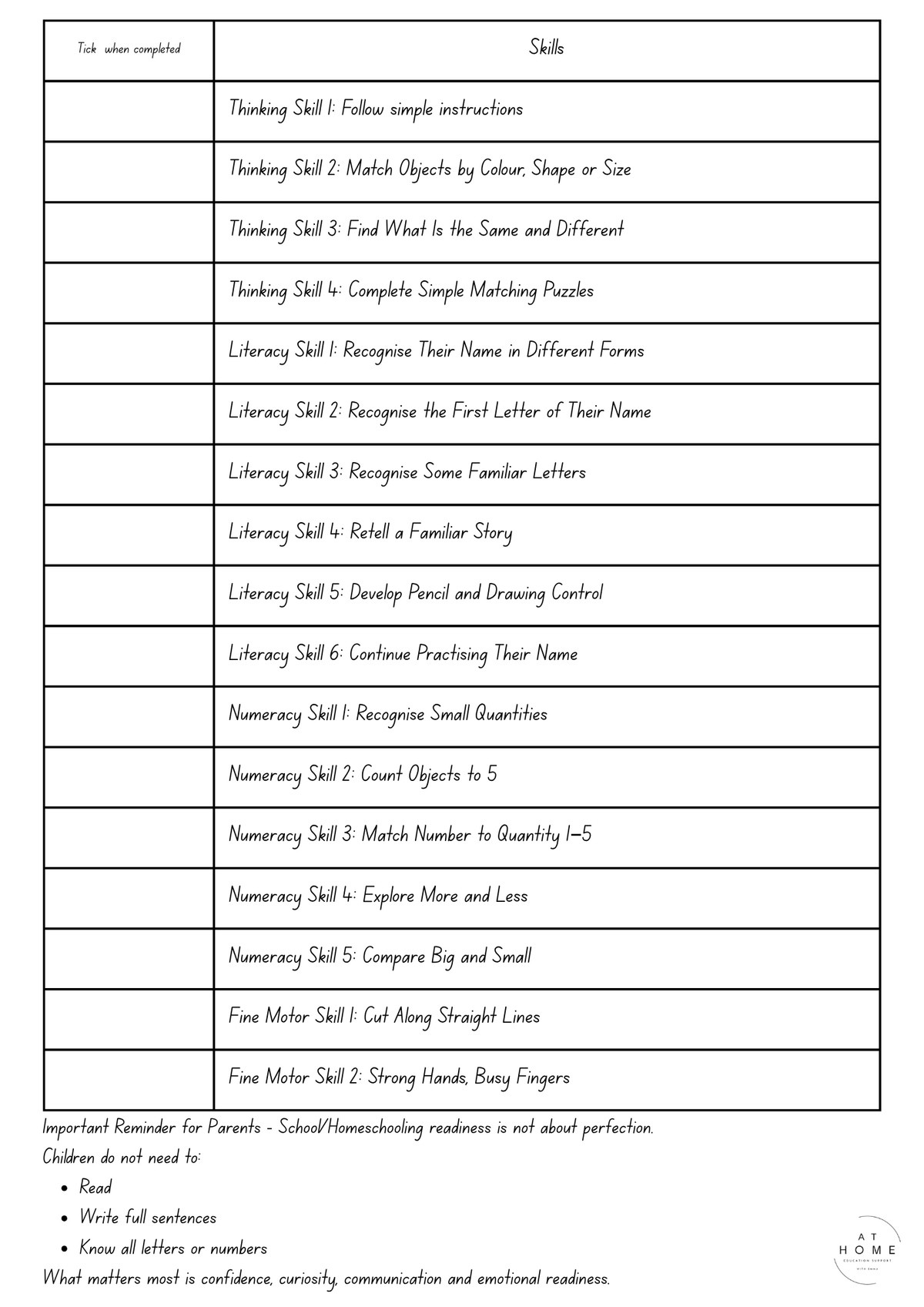 Preschool/Kindy Learning Booklet 2 (Digital Download)